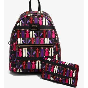 LOUNGEFLY DISNEY villains dress backpack / wallet